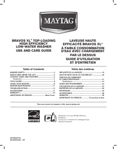 Manual Maytag MVWB700BW Bravos Washing Machine