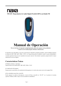 Manual de uso Naxa NM-105 Reproductor de Mp3