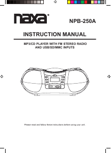 Manual de uso Naxa NPB-250A Set de estéreo