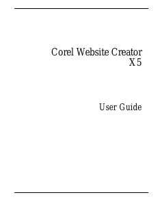 Manual Corel Website Creator X5