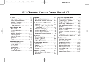 Manual Chevrolet Camaro Convertible (2012)