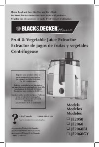 Manual de uso Black and Decker JE2050 Licuadora