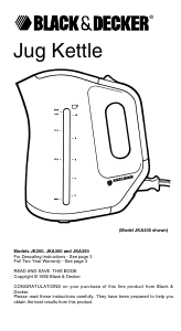 Handleiding Black and Decker JK350 Waterkoker
