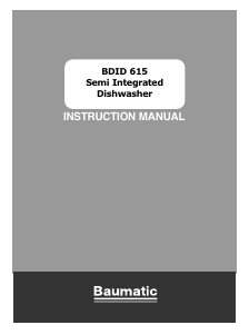 Manual Baumatic BDID615 Dishwasher