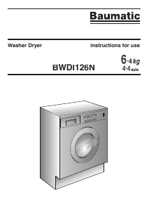 Manual Baumatic BWDI126N Washer-Dryer