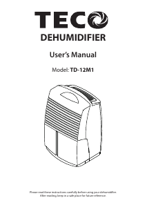 Manual TECO TD-12M1 Dehumidifier