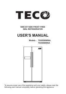 Handleiding TECO TSXS580SNA Koel-vries combinatie