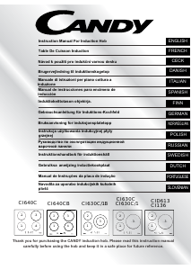 Manuál Candy CI 630 C/1 B Varná deska