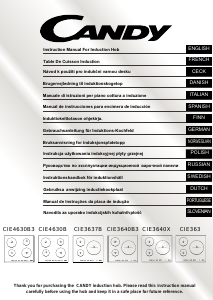 Bruksanvisning Candy CIE4630B3 Kokeplate