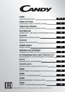 Mode d’emploi Candy CH641TC Table de cuisson