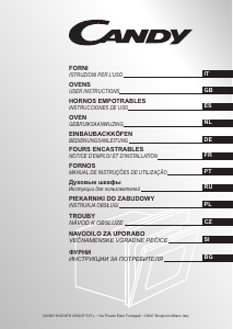 Mode d’emploi Candy FPE609A-CPG64WG Four