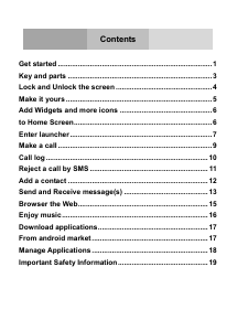 Manual de uso Yezz Andy A4.5 Teléfono móvil