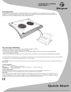 Manual Targus AWE11US Laptop Cooling Stand