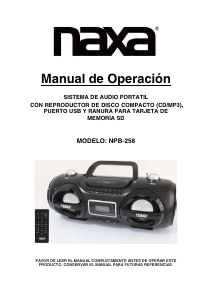 Manual de uso Naxa NPB-258 Set de estéreo