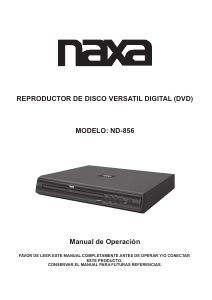 Manual de uso Naxa ND-856 Reproductor DVD