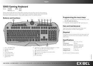 Bruksanvisning Exibel GKX5 Tastatur