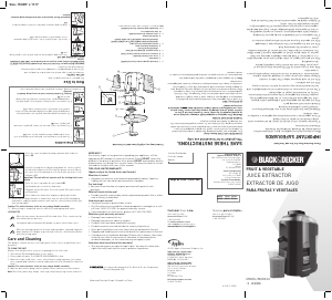 Manual Black and Decker JE2200 Juicer