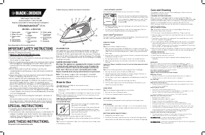 Manual Black and Decker ICR05X Iron