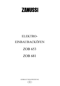Bedienungsanleitung Zanussi ZOB681 Backofen