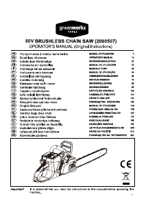 Manual Greenworks GD80CS50 Ferăstrăul cu lanţ