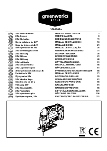 Rokasgrāmata Greenworks G24JS Finierzāģis
