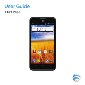 Manual ZTE Z998 (AT&T) Mobile Phone