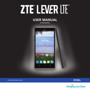 Handleiding ZTE Z936L Lever LTE Mobiele telefoon