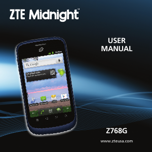 Manual ZTE Z768G Midnight Mobile Phone