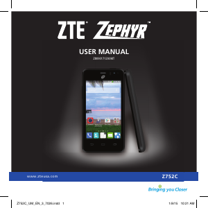 Manual ZTE Z752C Zephyr Mobile Phone