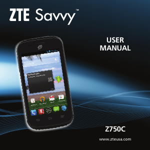 Manual ZTE Z750C Savvy Mobile Phone