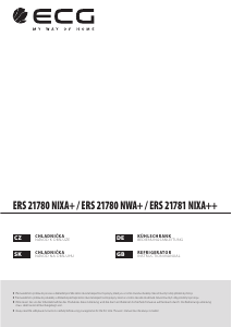 Návod ECG ERS 21780 NIXA+ Chladnička s mrazničkou