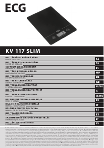 Manuál ECG KV 117 SLIM Kuchyňská váha