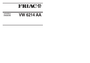Handleiding Friac VW 6214 AA Vaatwasser