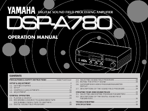 Manual Yamaha DSP-A780 Amplifier