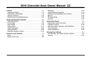 Manual Chevrolet Aveo (2010)