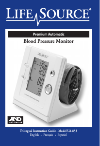 Manual A and D Medical UA-853 Blood Pressure Monitor