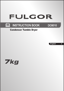 Manual Fulgor DC8010 Dryer