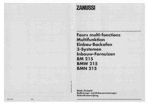 Mode d’emploi Zanussi BMW215 Four