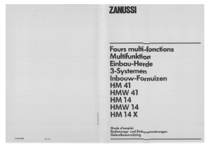 Mode d’emploi Zanussi HM14X Four