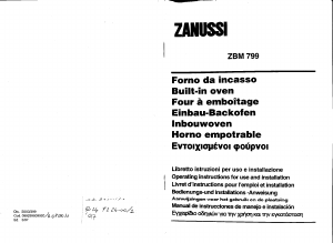 Handleiding Zanussi ZBM799X Oven