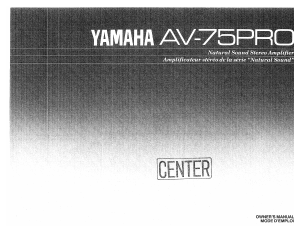 Manual Yamaha AV-75PRO Amplifier