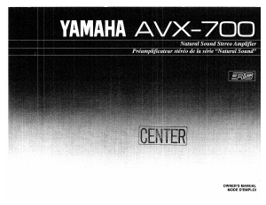 Manual Yamaha AVX-700 Amplifier