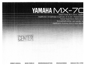 Manual Yamaha MX-70 Amplifier