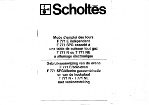 Handleiding Scholtès F 771 E Oven