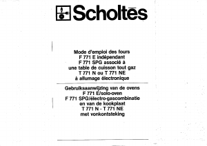Handleiding Scholtès F 771 SPG Oven