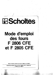 Handleiding Scholtès F 2805 CFE Oven