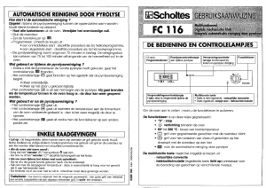 Handleiding Scholtès FC 116 Oven