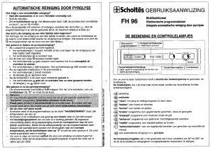 Handleiding Scholtès FH 96 Oven