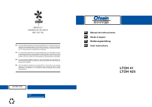 Manual de uso Otsein-Hoover LB LTOH 41 Lavadora