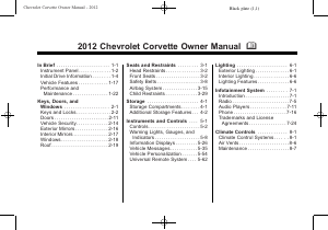 Manual Chevrolet Corvette Convertible (2012)
